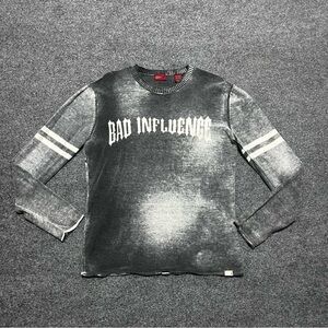 Vintage 4You Bad influence shirt Mens large gray long sleeve round neck